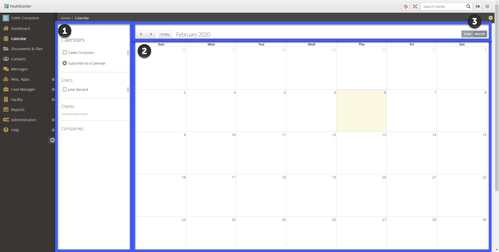 Calendar Application Basics - YouthCenter Docs