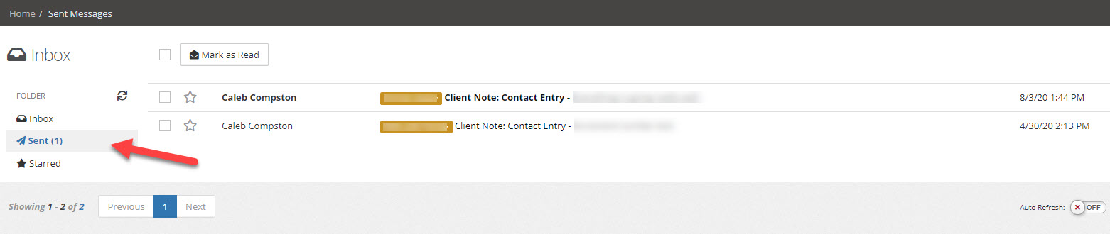 You can validate that a message has been sent on either the individual object or through the Messages application under Sent.