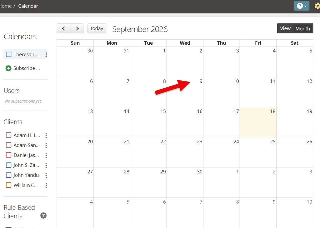 o add a calendar event from the calendar view, click a date on the calendar to bring up the New Calendar Event form. 

Here, select the event’s title, date and time, calendar, type, location, visibility, and attendees.