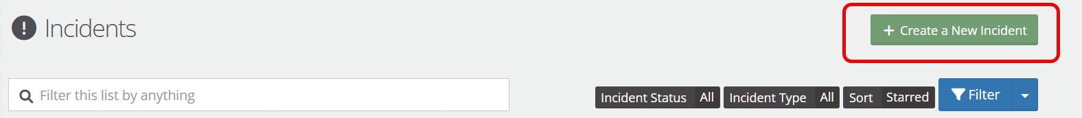 Select "Create a New Incident."