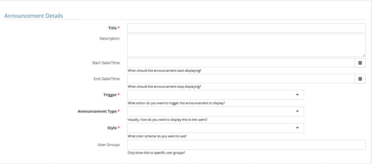 Fill in the necessary details in each of the fields. Once complete, click "Save."