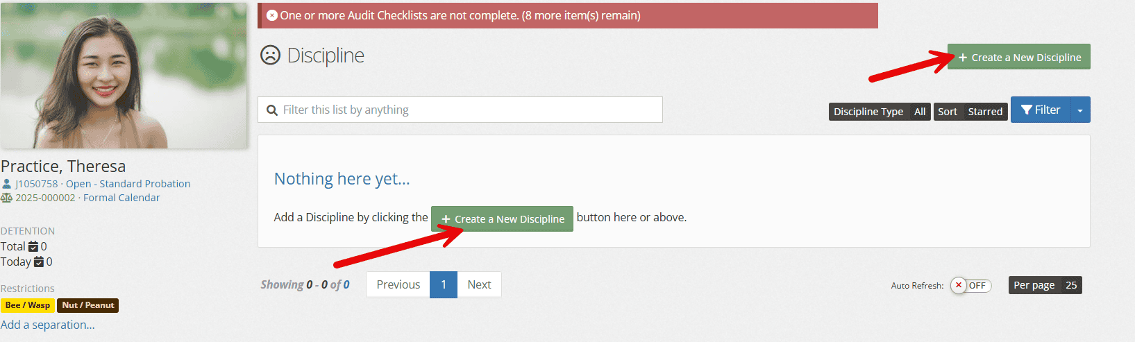 Choose "Create a New Discipline."